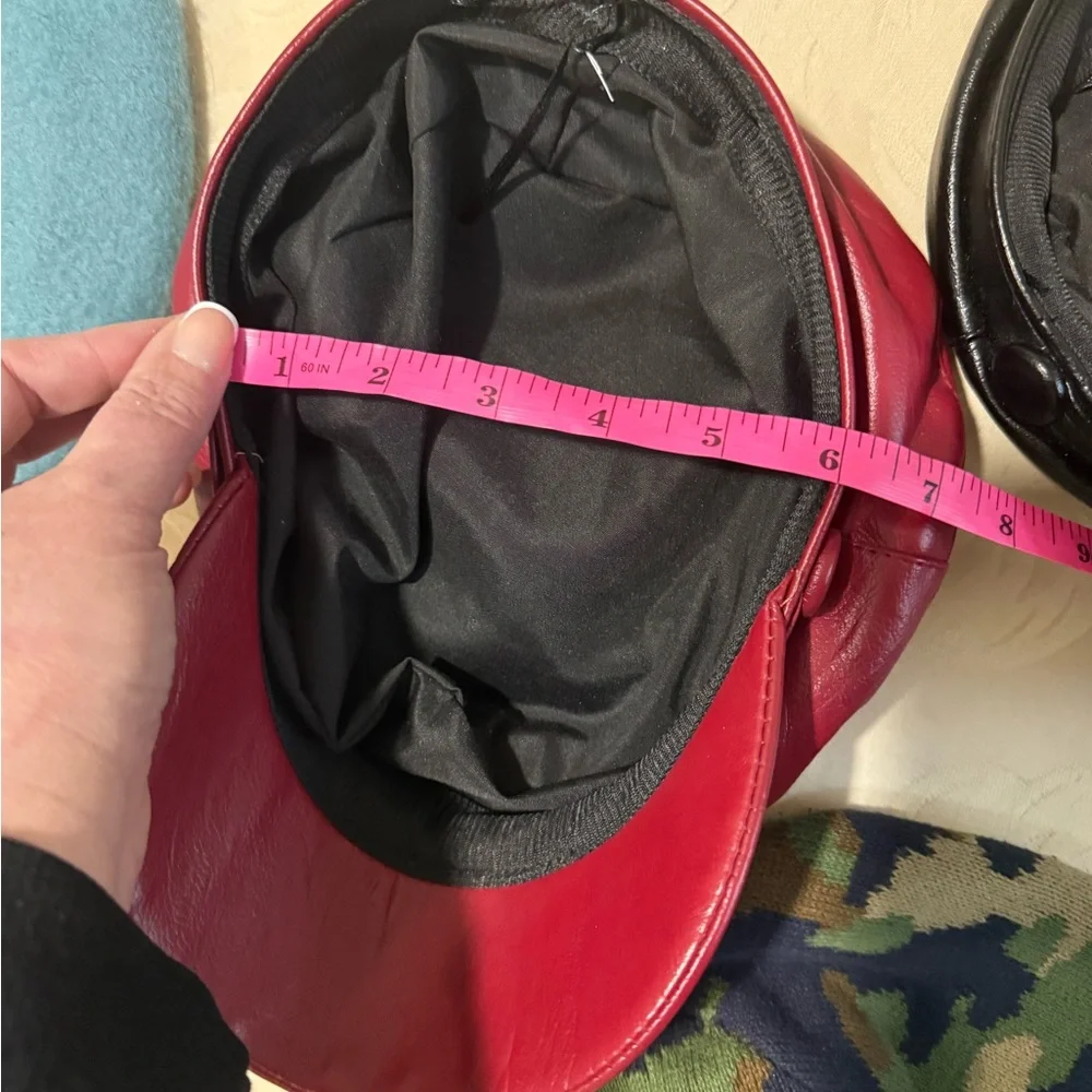 Lot of 5‎ Women’s Hats – Beret, Knit Beanies & Faux Leather Caps